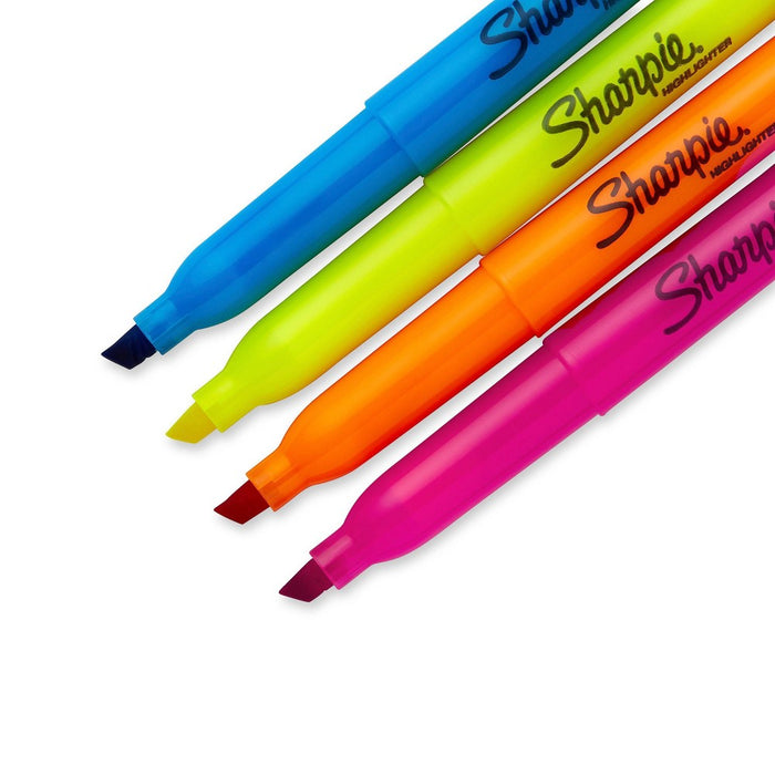 Sharpie Pocket 4pk Highlighters Narrow Chisel Tip Multicolored