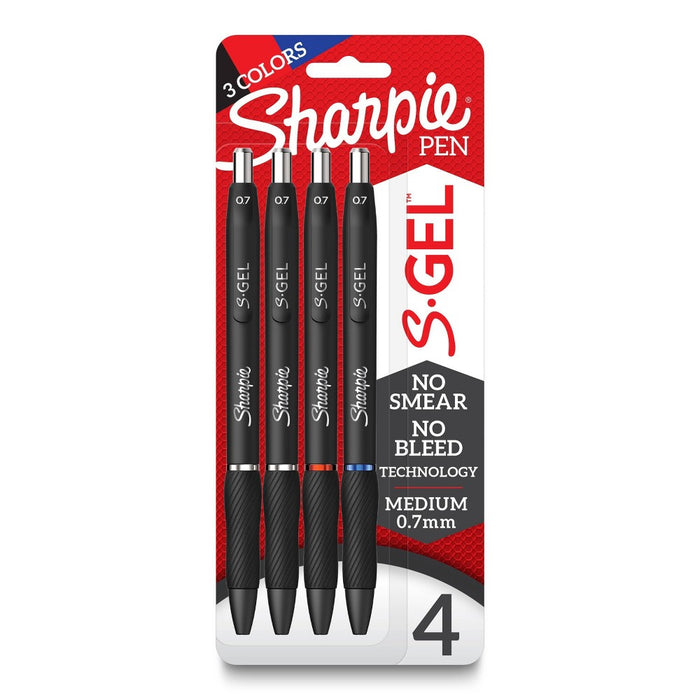 Sharpie S-Gel 4pk Gel Pens 0.7mm Medium Tip Multicolored