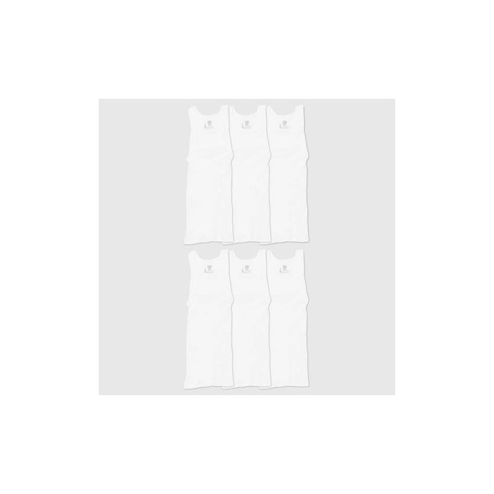 Hanes Men's 6pk Tanks - White L-