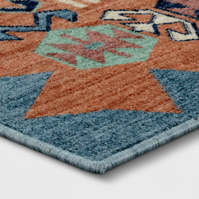 2'x3' Buttercup Diamond Vintage Persian Style Woven Rug Blue - Opalhouse™