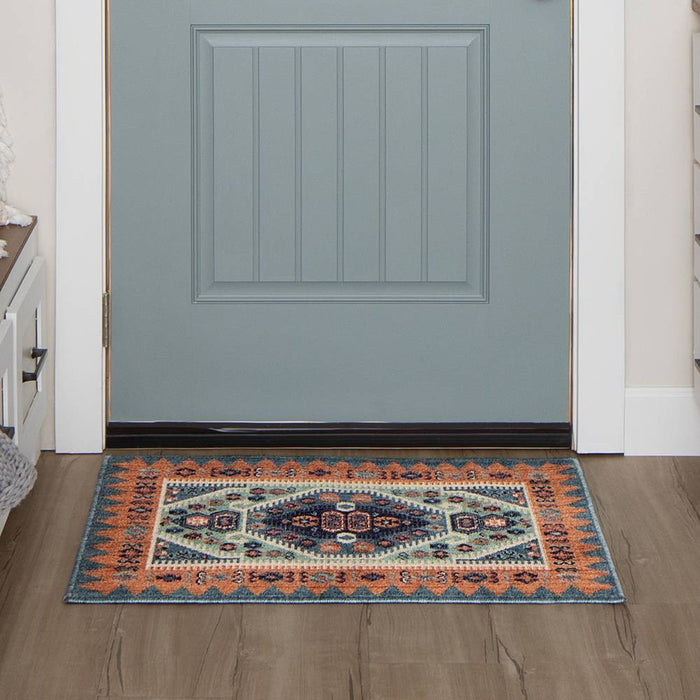 2'x3' Buttercup Diamond Vintage Persian Style Woven Rug Blue - Opalhouse™