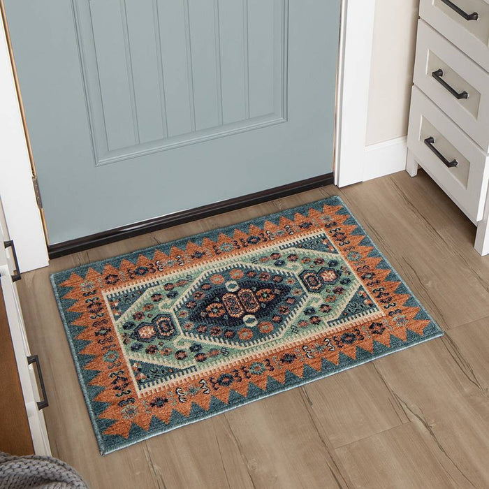 2'x3' Buttercup Diamond Vintage Persian Style Woven Rug Blue - Opalhouse™