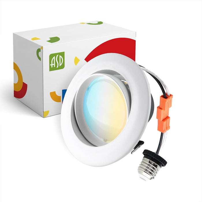ASD Gimbal Retrofit, 4 Inch LED Recessed Lights, LED Can Lights 10W -85W Replacement, 740 Lm Dimmable Ceiling LED Lights, 4000K Bright White, LED Room Lights, Baffle Trim Energy Star, ETL 1 Pack