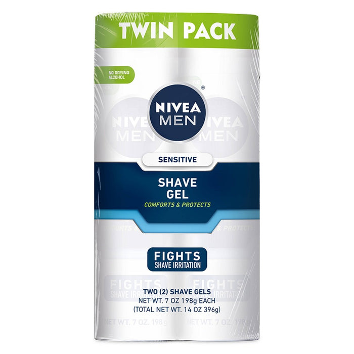 NIVEA Men Sensitive Skin Shave Gel with Vitamin E - 7oz/2pk3