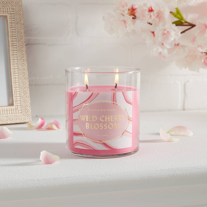 15.1oz Lidded Glass Jar 2-Wick Candle Wildcherry Blossom - Opalhouse™