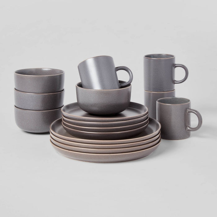 16pc Stoneware Tilley Dinnerware Set Gray - Threshold™ (LOCAL PICKUP ONLY)