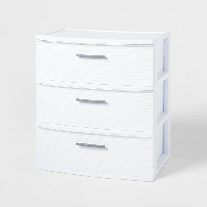 3 Drawer Wide Tower White - Brightroom™