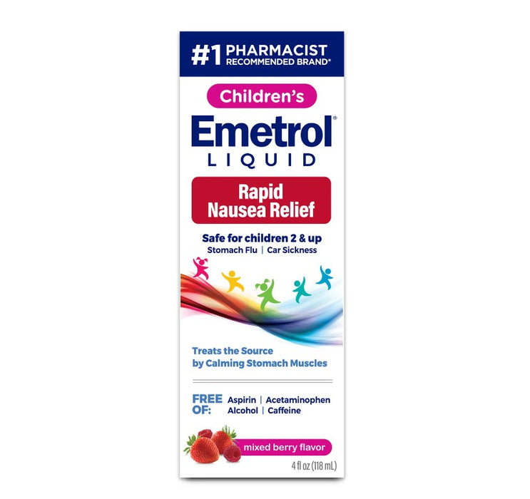 Children's EMETROL - Mixed Berry Flavor - Rapid Nausea Relief 4oz EXP. 05/2025