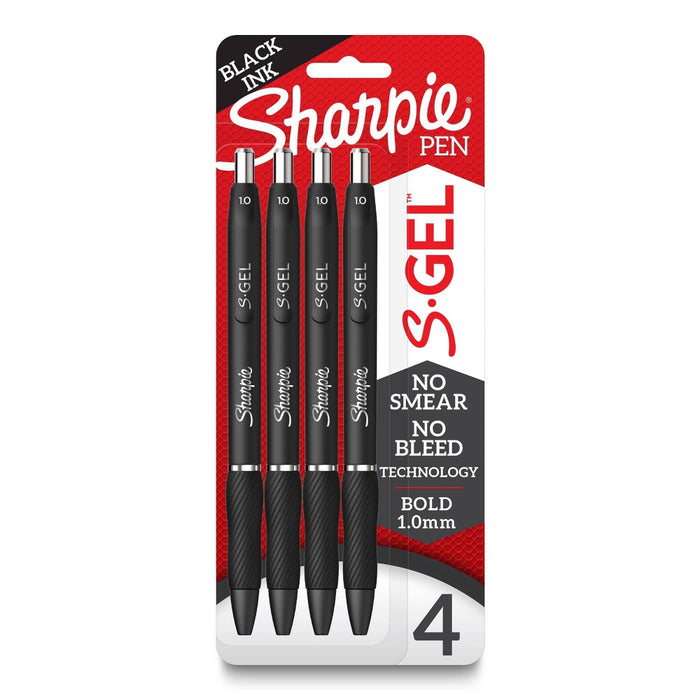 Sharpie S-Gel 4pk Gel Pens 1.0mm Medium Tip Black