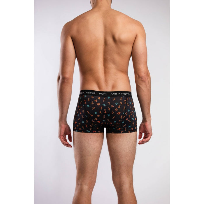 Pair of Thieves Men's Super Fit Trunk 2pk - Red/Tan/Blue Cave Drawing XL