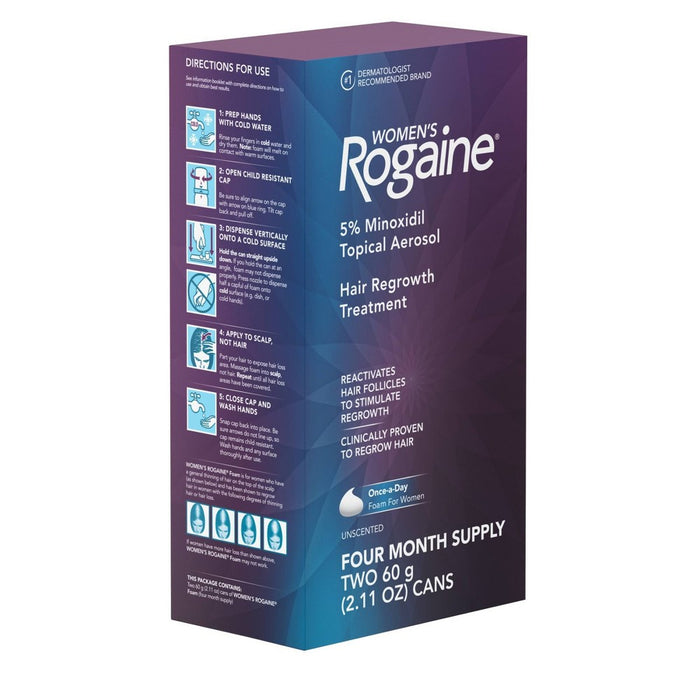 Women's Rogaine 5% Minoxidil Foam for Hair Regrowth - 2.11oz EXP. 07/2024