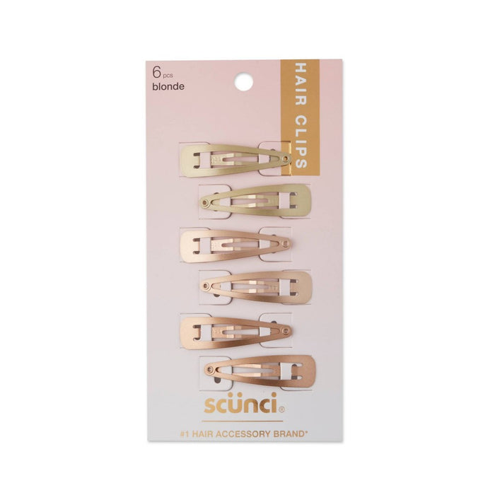 scunci Contour Hair Clips - Blonde - 6pk