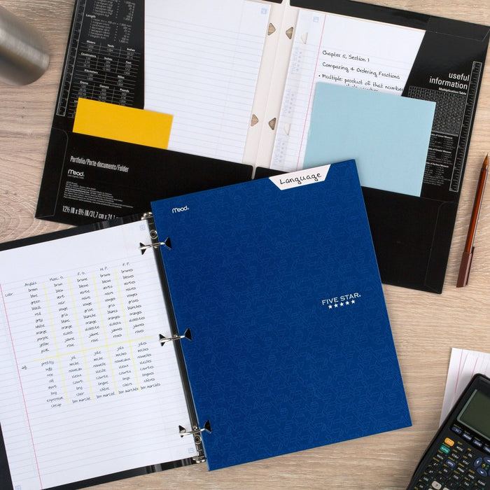 Mead Five Star 4 Pocket Solid Paper Folder (Colors May Vary)