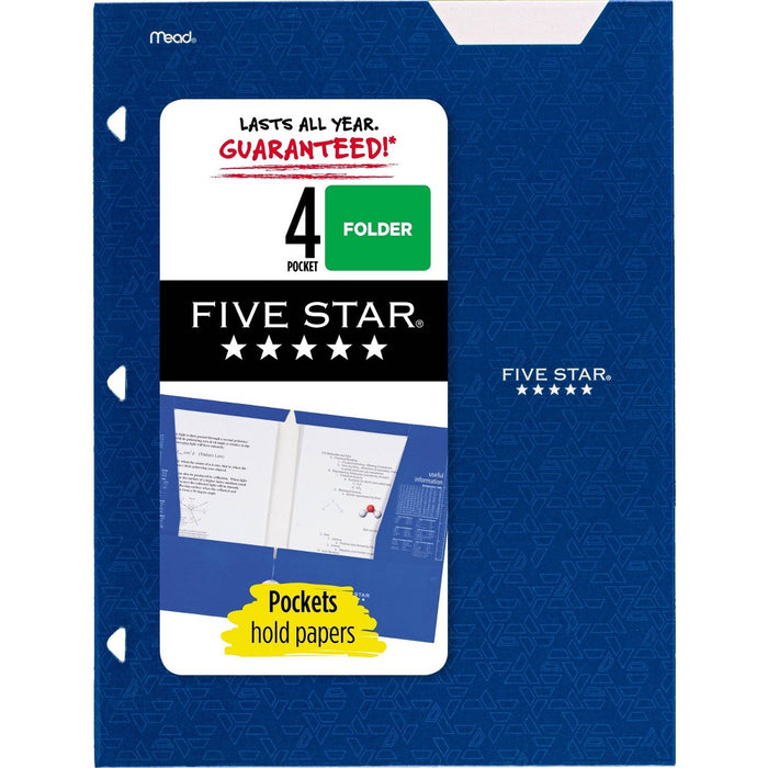 Mead Five Star 4 Pocket Solid Paper Folder (Colors May Vary)