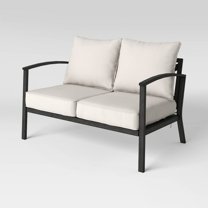 Ryegate Weathered Teak Patio Loveseat - Threshold™ (LOCAL PICKUP ONLY)