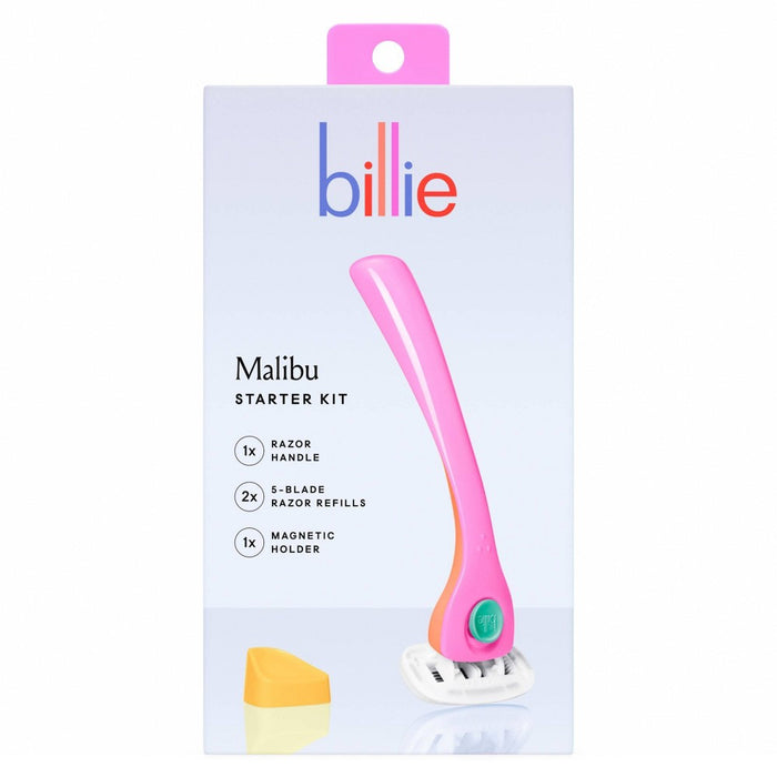 Billie Women's Razor Handle with Magnetic Holder & 2 Blade Refills - Malibu