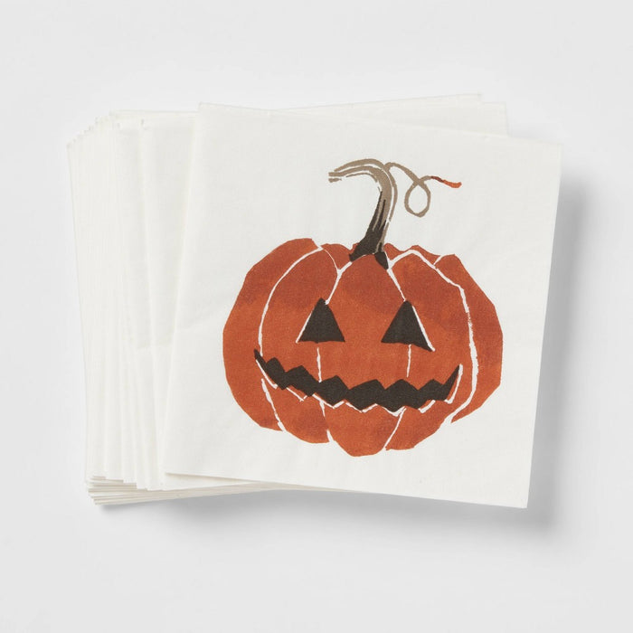 20ct Bev Disposable Napkins 'Pumpkin' - Threshold™