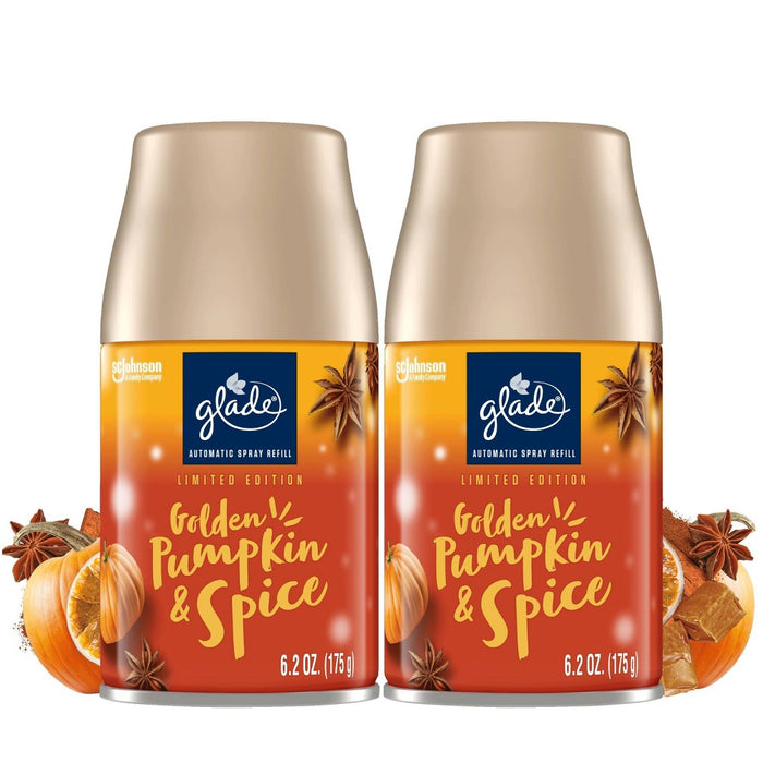Glade Automatic Spray Air Freshener - Golden Pumpkin & Spice Refill - 12.4oz/2pk