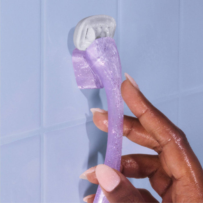 Billie Women's Razor Handle with Magnetic Holder & 2 Blade Refills - Sparkle