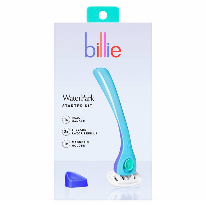 Billie Women's Razor Handle with Magnetic Holder & 2 Blade Refills - Waterpark