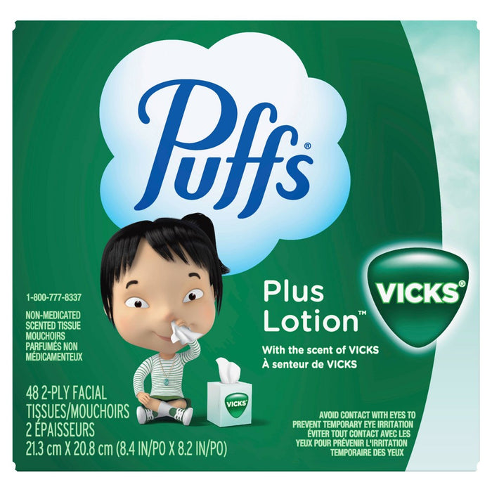 Puffs Plus Lotion with Scent of VICKS Facial Tissue - 48ct