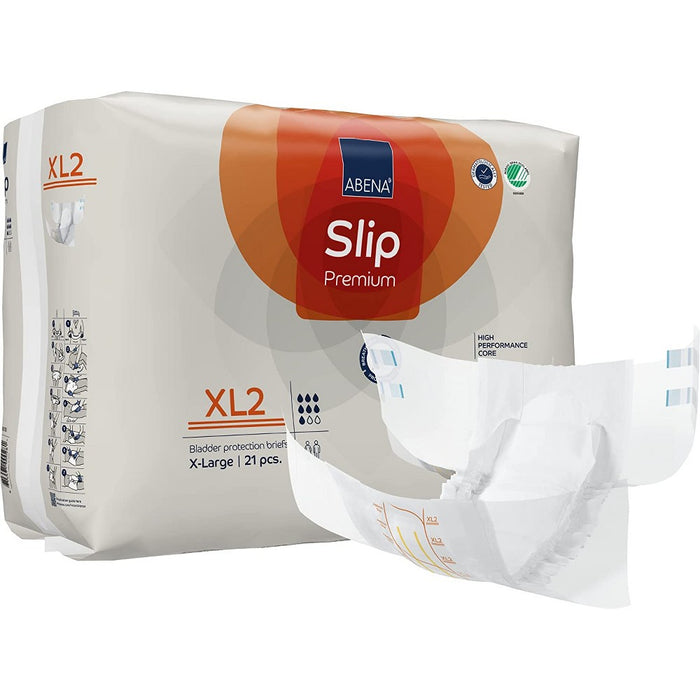 Abena Slip, Premium Incontinence Briefs, Level 2 Moderate Absorbency, Extra Large, 21 Count