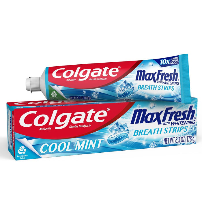 Colgate Max Fresh Toothpaste with Mini Breath Strips - Cool Mint - 6.3oz