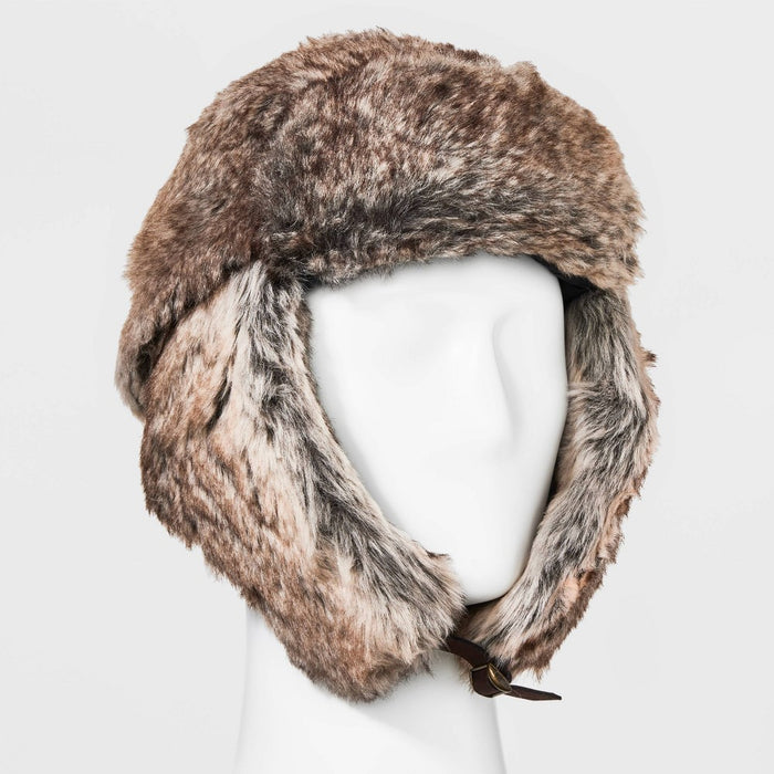Men's All Over Faux Fur Acrylic Trapper Hat - Goodfellow & Co™ Brown