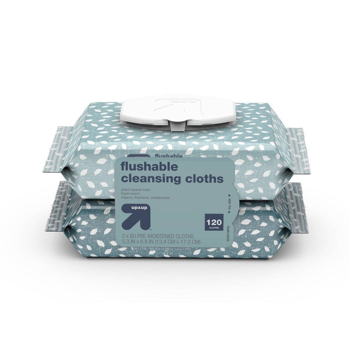 Flushable Cleaning Cloths - Fresh Scent - 2pk/60ct - up & up™