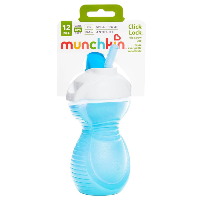 Munchkin Click Lock Flip Straw Cup - Blue - 9oz