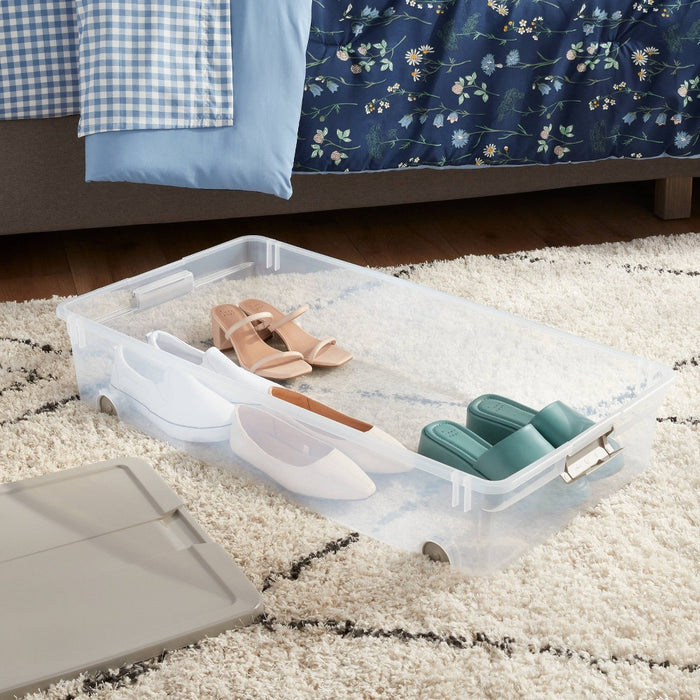 60qt Latching Underbed Gray - Brightroom™