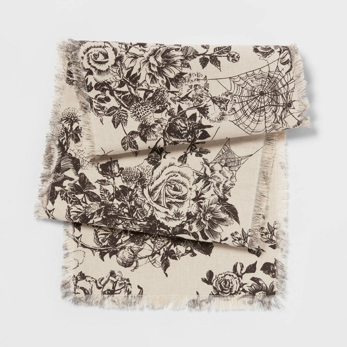 72" x 14" Halloween Cotton Light Floral Table Runner - Threshold™