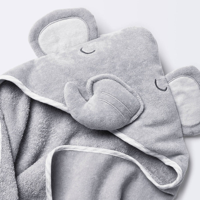 Baby Elephant Hooded Towel - Cloud Island™ Gray