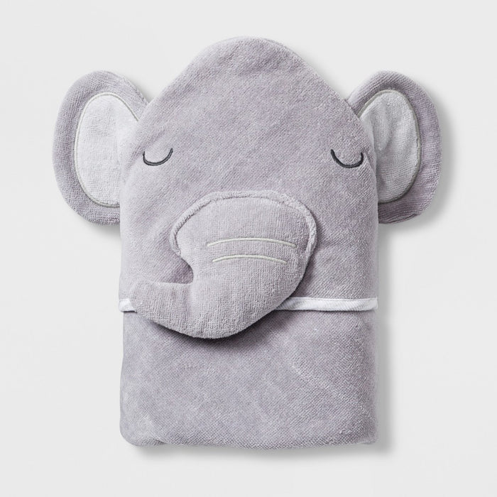 Baby Elephant Hooded Towel - Cloud Island™ Gray