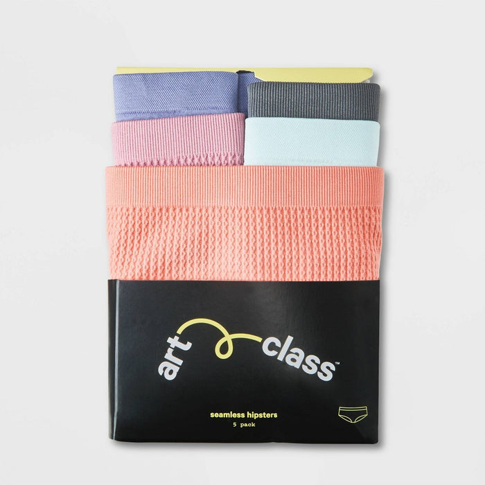 Girls' 5pk Cable Knit Seamless Hipster - art class™ Orange XL