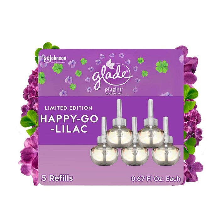 Glade PlugIns Scented Oil Air Freshener Refills - Happy-Go-Lilac - 3.35oz/5pk