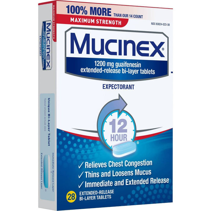 Mucinex Max Strength 12Hour Chest Congestion Medicine - Tablets - 28ct