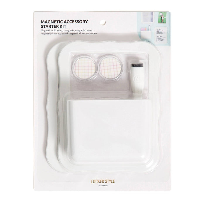 U Brands 6pc Basic Locker Kit White/Plaid