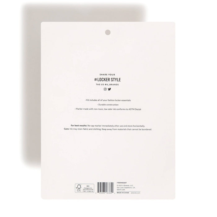 U Brands 6pc Basic Locker Kit White/Plaid