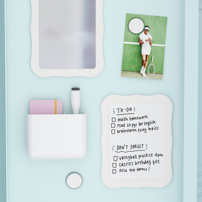 U Brands 6pc Basic Locker Kit White/Plaid