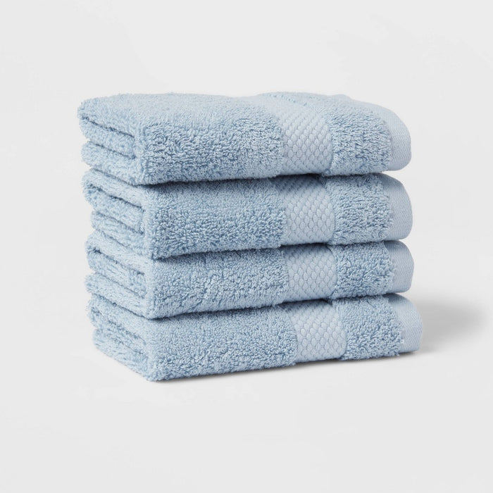 4pc Performance Plus Washcloths Light Blue - Threshold