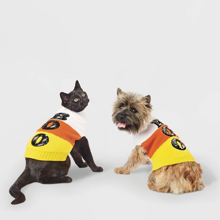 Halloween Candy Corn Boo Dog and Cat Sweater - XS - Hyde & EEK! Boutique