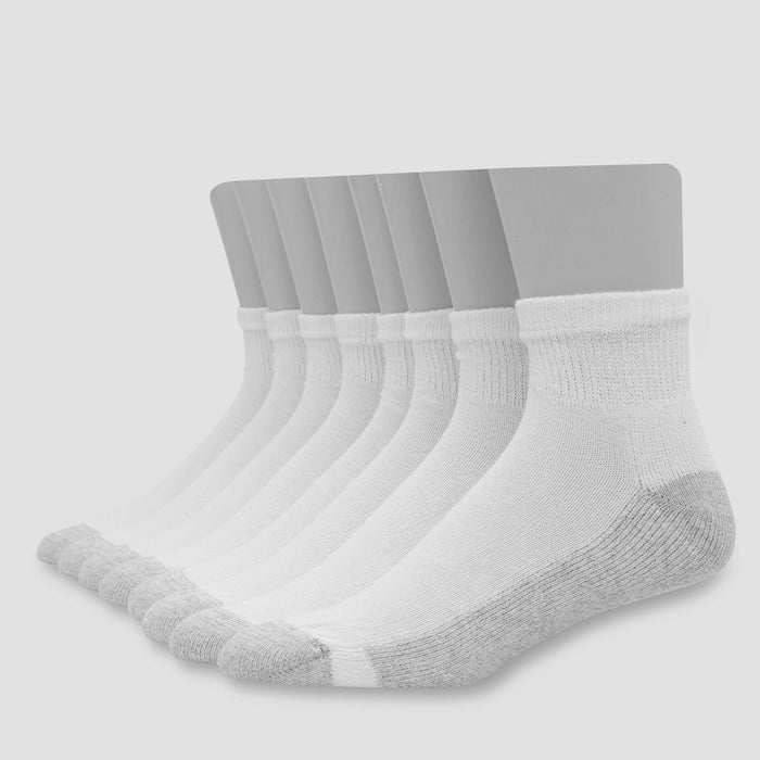 Hanes Men's 8pk Ankle Socks With FreshIQ - White 6-12