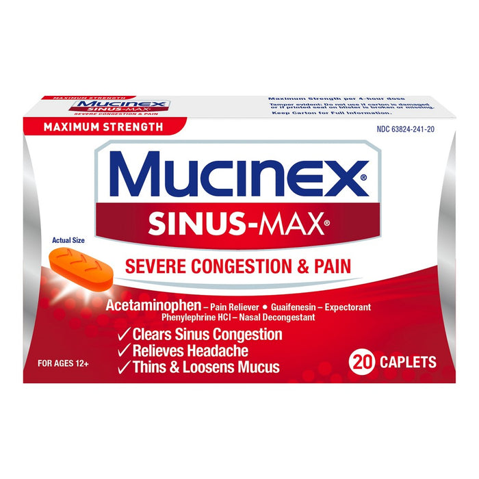 Mucinex Sinus-Max Severe Congestion Relief Caplets- 20ct. -EXP. 10/2025