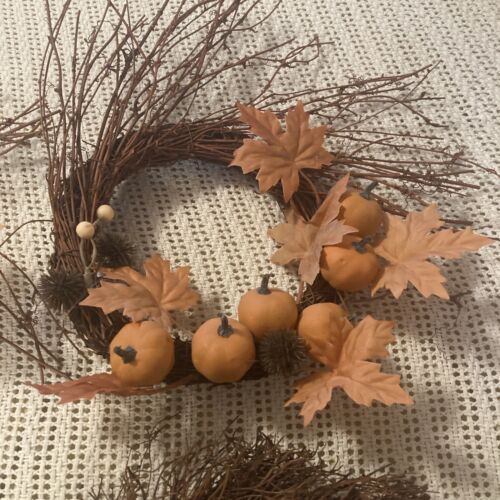 Fall Wreath Front Door Thanksgiving Harvest Pumpkin Farmhouse Hanging 4 Total
