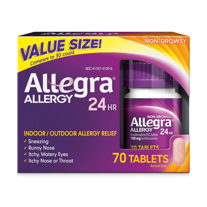Allegra 24 Hour Allergy Relief Tablets - Fexofenadine Hydrochloride - 70ct exp: 06/2025