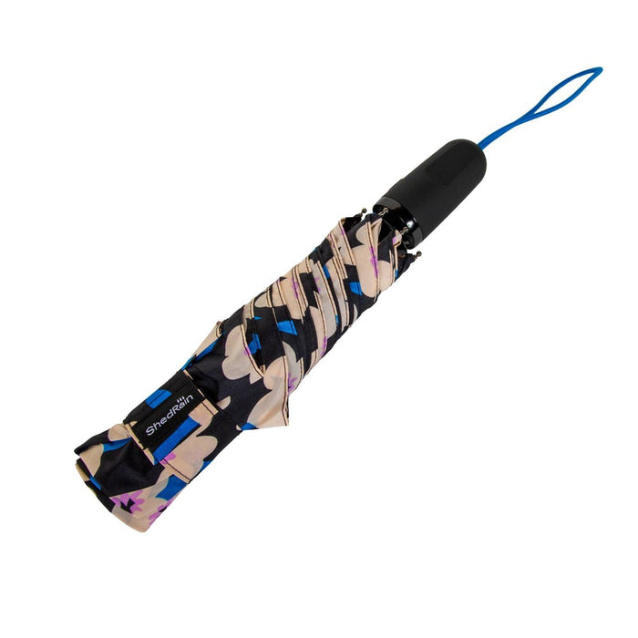 ShedRain Auto Open Auto Close Compact Umbrella - Black Floral