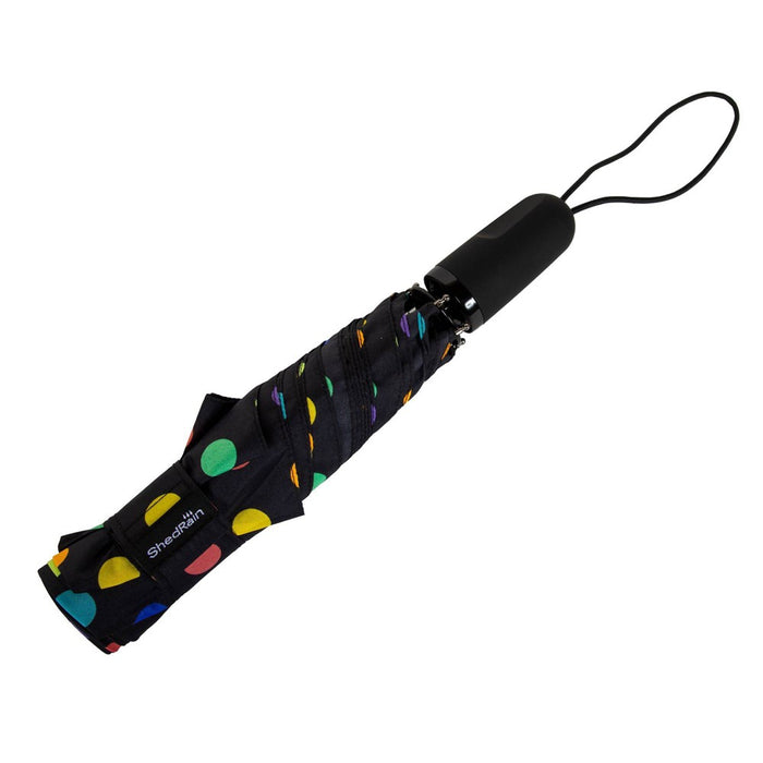 ShedRain Polka Dots Auto Open Auto Close Compact Umbrella - Rainbow
