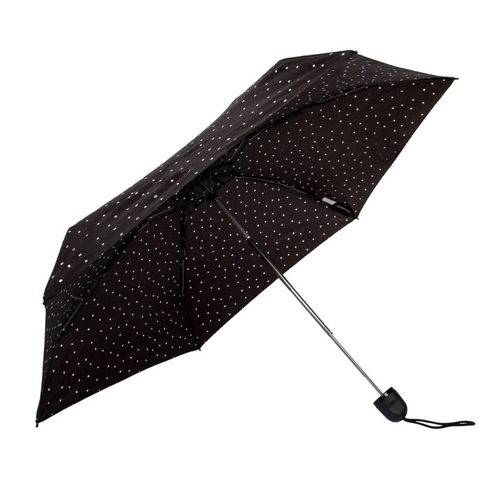 ShedRain Polka Dots Mini Manual Compact Umbrella - White Dots