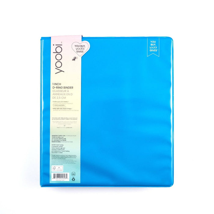 1" 275 Sheet Ring Binder Blue - Yoobi